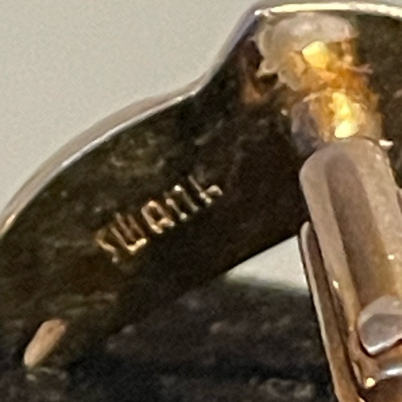 Vintage 1940s Art Deco Swank gold plated salmon fish sea toggle back cuff links - Picture 7 of 12